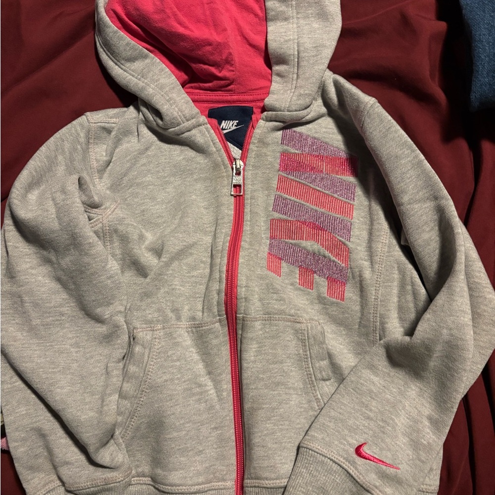 Nike Kids Hoodie in Gray and Pink